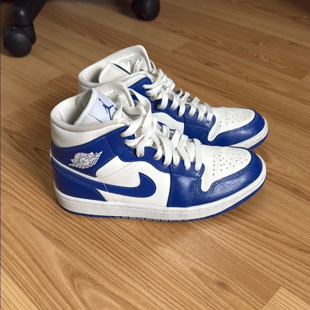 Nike Jordan Blue and White High-Top Sneakers